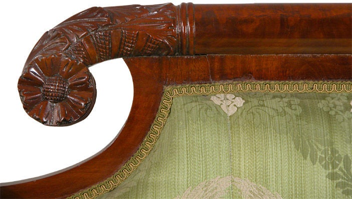 American Carved Mahogany Classical Sofa, Phyfe School, New York
