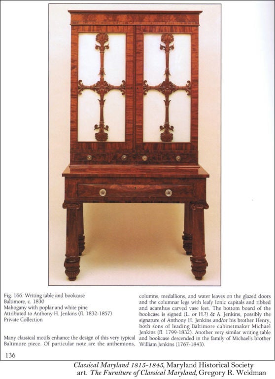 Classical Bookcase on Stand, Baltimore, Maryland 1