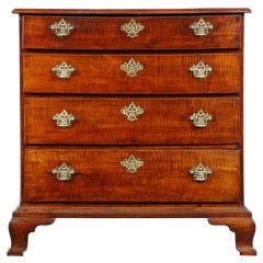 Antique Tiger Maple Chest, Rhode Island