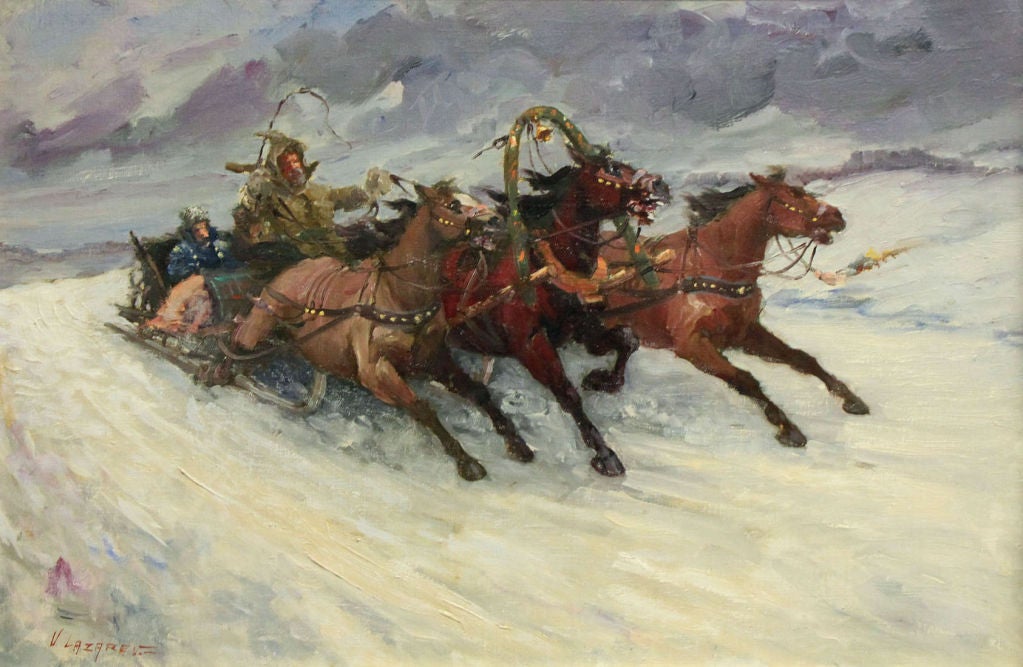 20th Century Sleigh Ride 'Troyka', Signed 