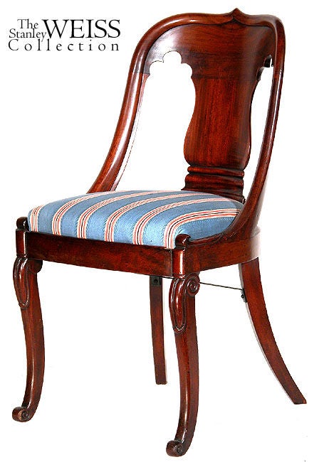 Set of Eleven Neoclassical Gondola Side Chairs, New York