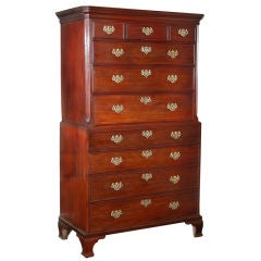 Chippendale Chest on Chest with Original Pierced Brasses