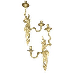 Antique A Pair of Regence Chinoiserie Ormolu Wall Lights