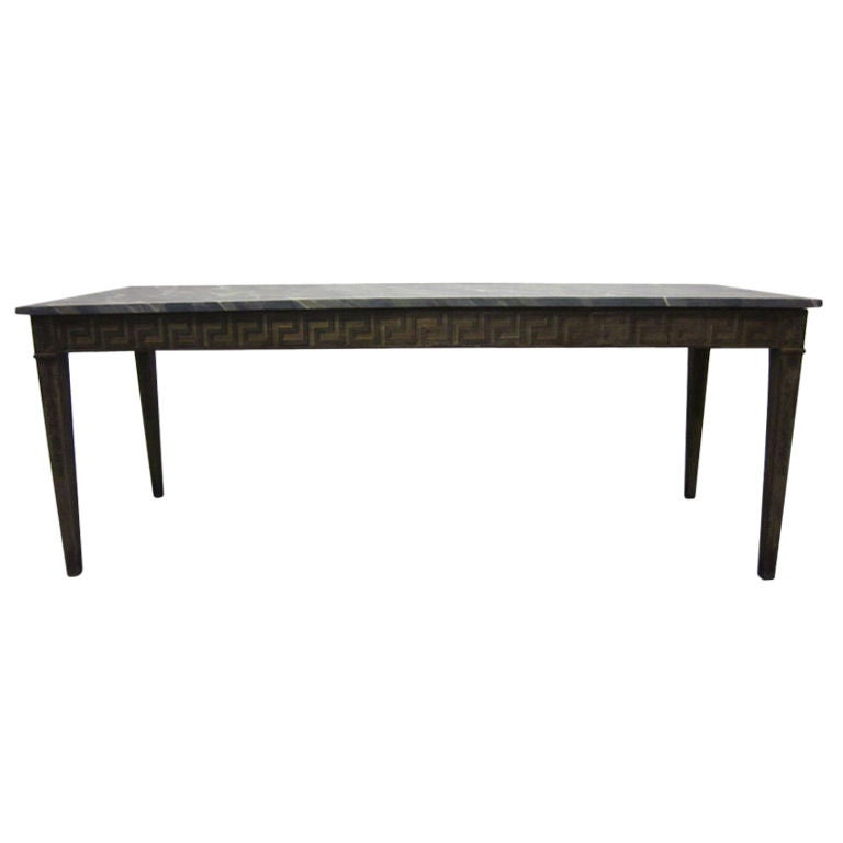 A Faux Marbleized Side Table