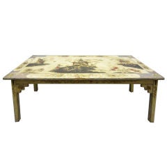 A Chinoiserie Lacquered Painted Side Table