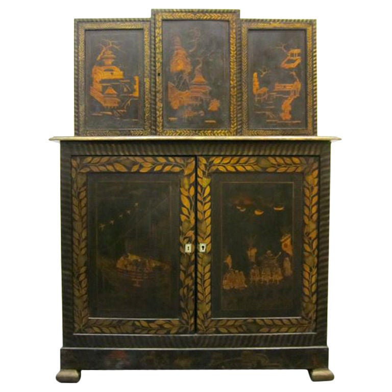 A Chinese  Black Lacquered Cabinet