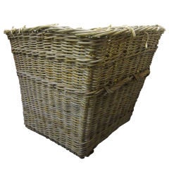 Vintage A Large Lined Log Basket on Castors