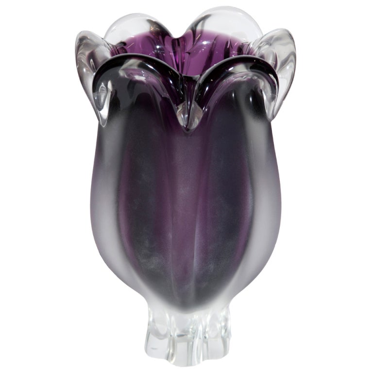 Tulip Shape Art Glass Vase at 1stdibs