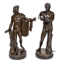 Pair of Italian 19th Century Male Figure Bronzes