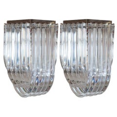 Pair of Lucite Moderne Fixtures