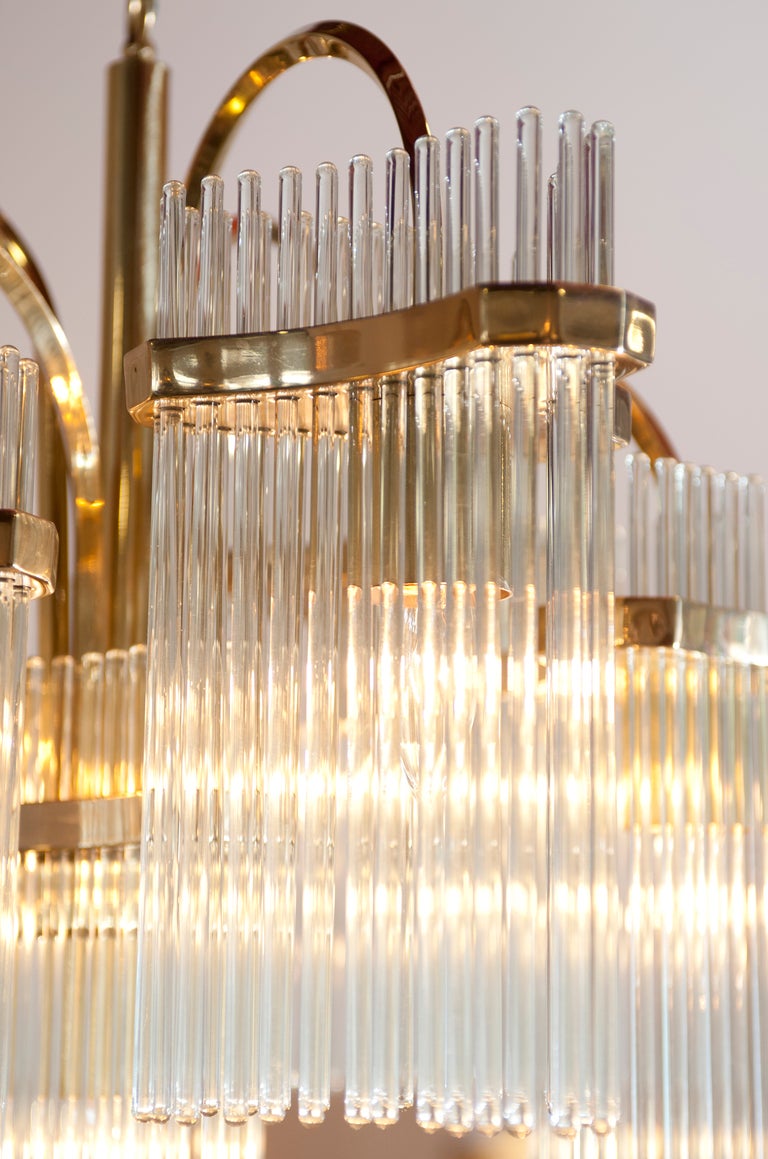 Mazzega Straw Crystal Italian Chandelier