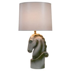 Ceramic Horse Head Table Lamp.