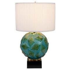 Turquoise Acrylic Ball Lamp.