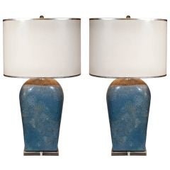 Pair of Large Scale Ceramic Table Lamps