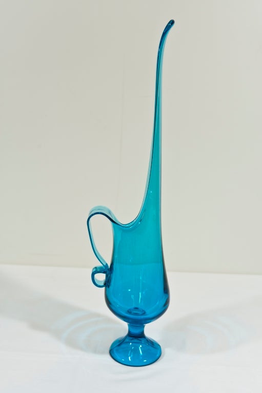 Set of 2 Blown Glass Ewers
