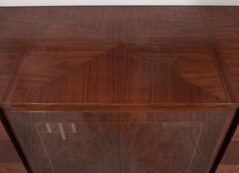 Brass Vanleigh Mid Century Moderne Cabinet For Sale