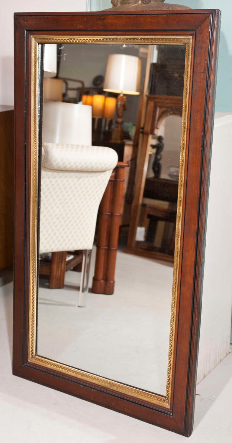 19th Century Mahogany and Gilt Mirror