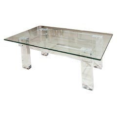 Chunky Leg Lucite Coffee Table