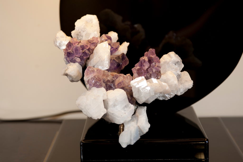 Rock Crystal and Amethyst Table Lamp