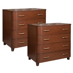 Pair of Mahogany Art Deco Style Chest of Drawers