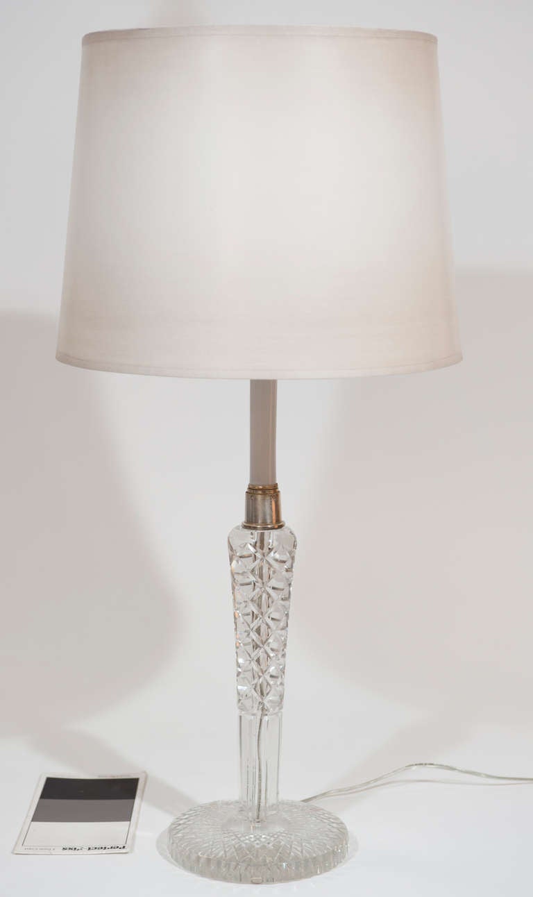 Pair of Cut Glass 20's Table Lamps