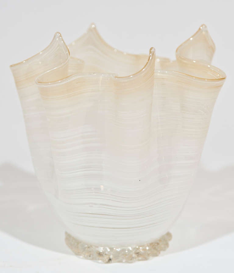 A Collection of 4 Murano Handkerchief Vases