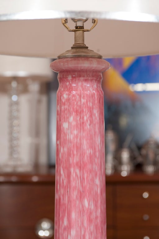 Pair of Pink Murano Table Lamps