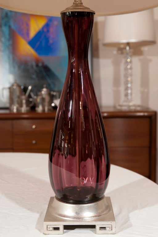 Pair of  Amethyst Murano Table Lamps