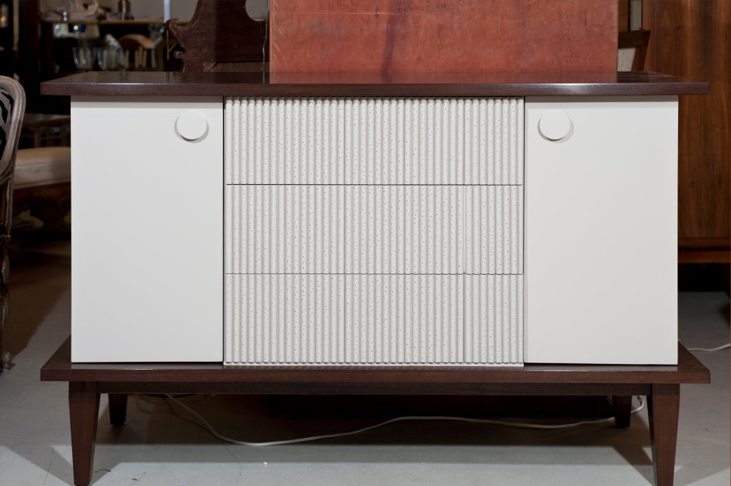 Walnut and Lacquer Mid Century Sideboard