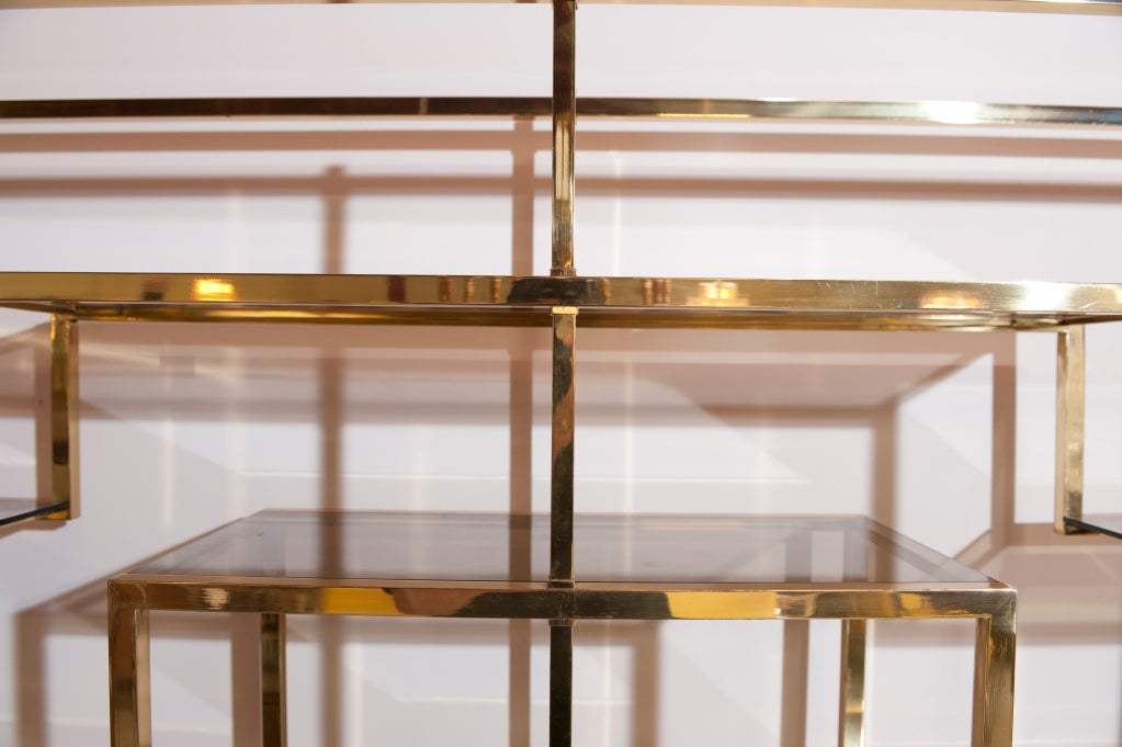 Late 20th Century Brass Etagere By Romeo Rega For Sale