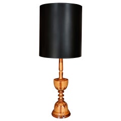 Large Scale Inlaid Wooden Lamp