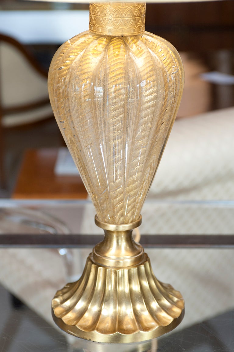 Gold Murano Table Lamp