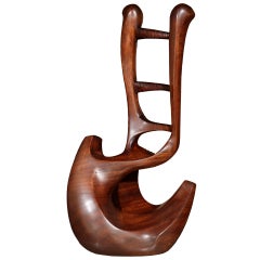 Large Mahogany Abstract Sculpture