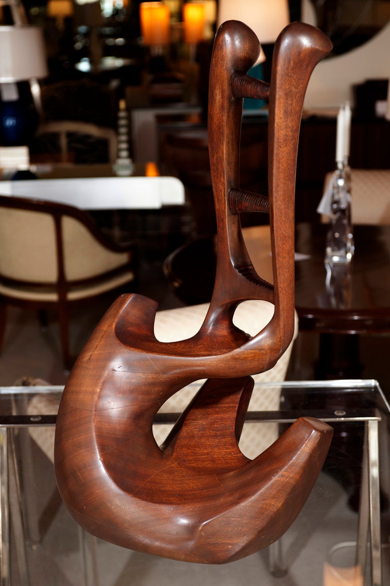 Large Mahogany Abstract Sculpture