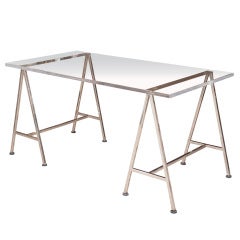 Chrome Trestle Writing Table