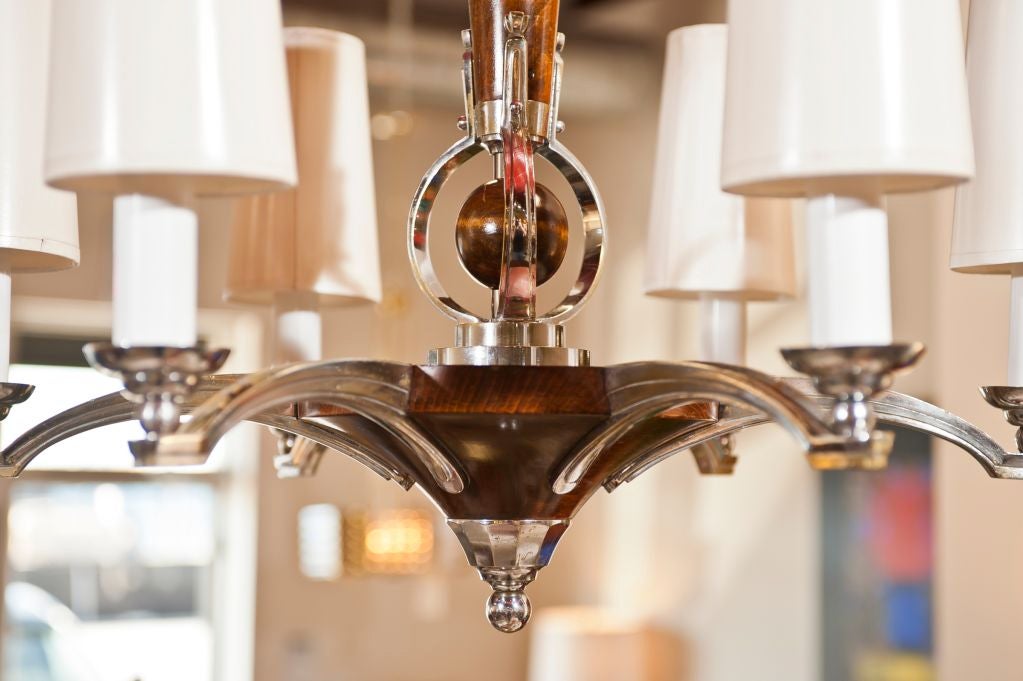 Art Deco 6 Arm Chandelier
