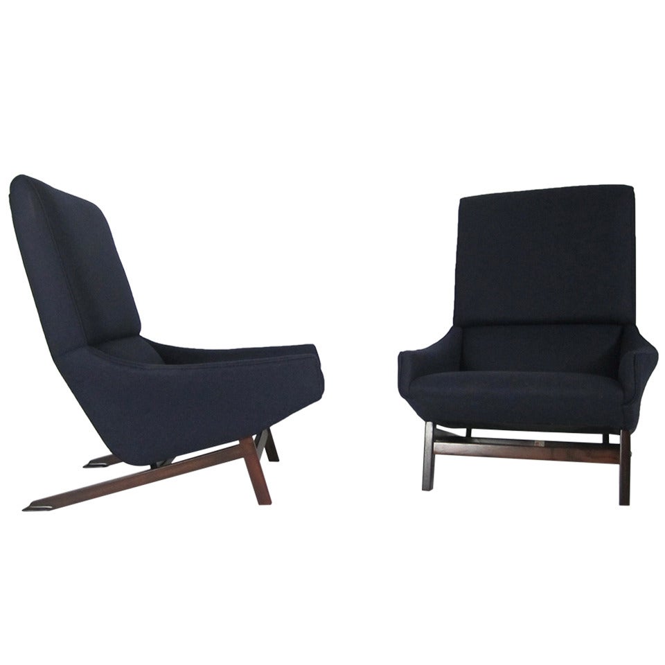 Gianfranco Frattini - Pair Of Lounge Chairs -  Model #880 For Cassina