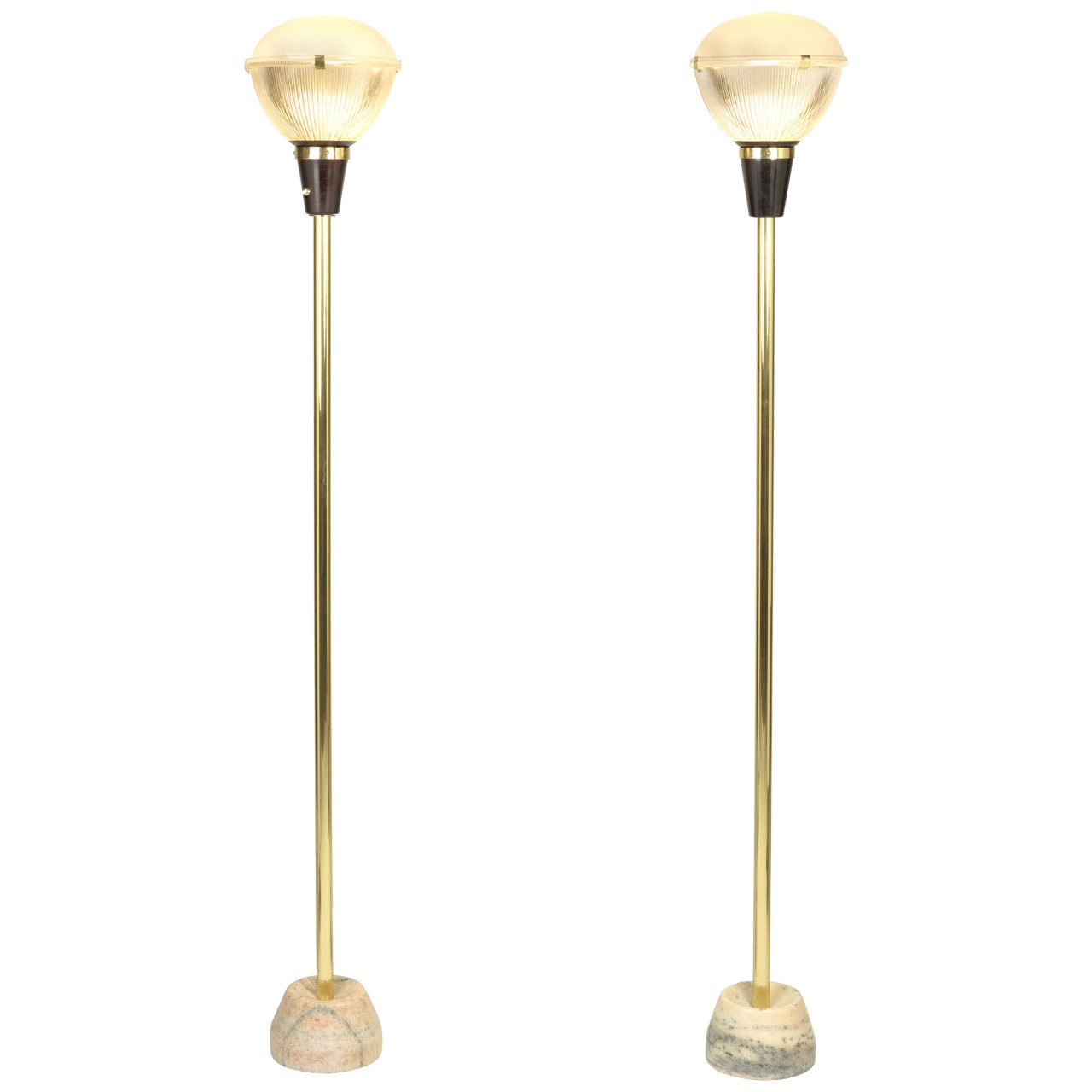 Pair of Ignazio Gardella Floor Lamps Model lte 7 For Sale