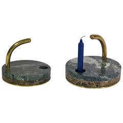 Vintage Pair of Italian Marble Candleholders