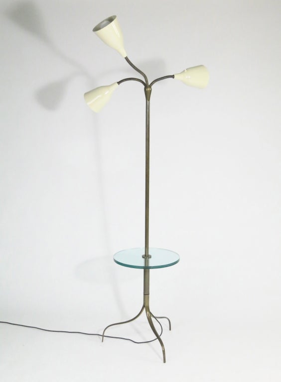 Italian Floor Lamp with 3 Arms and Table