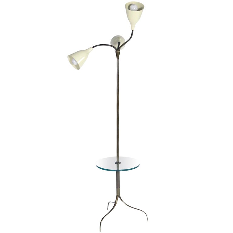Floor Lamp with 3 Arms and Table