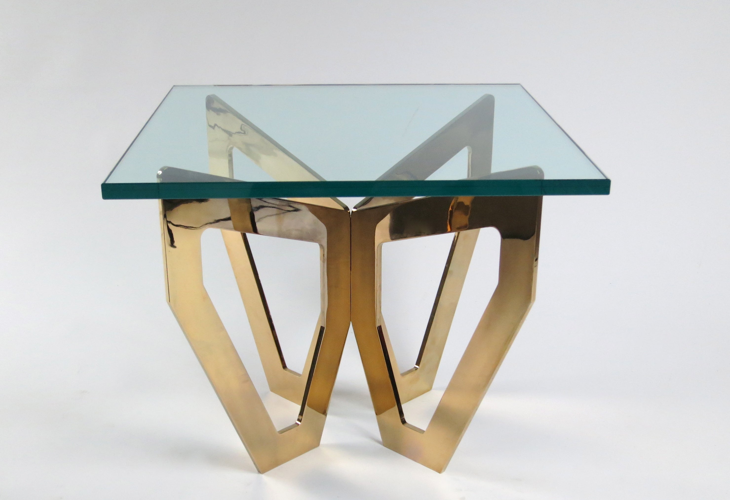 Jonathan Nesci H1 Side Table, Gold-Plated, Unique Prototype For Sale