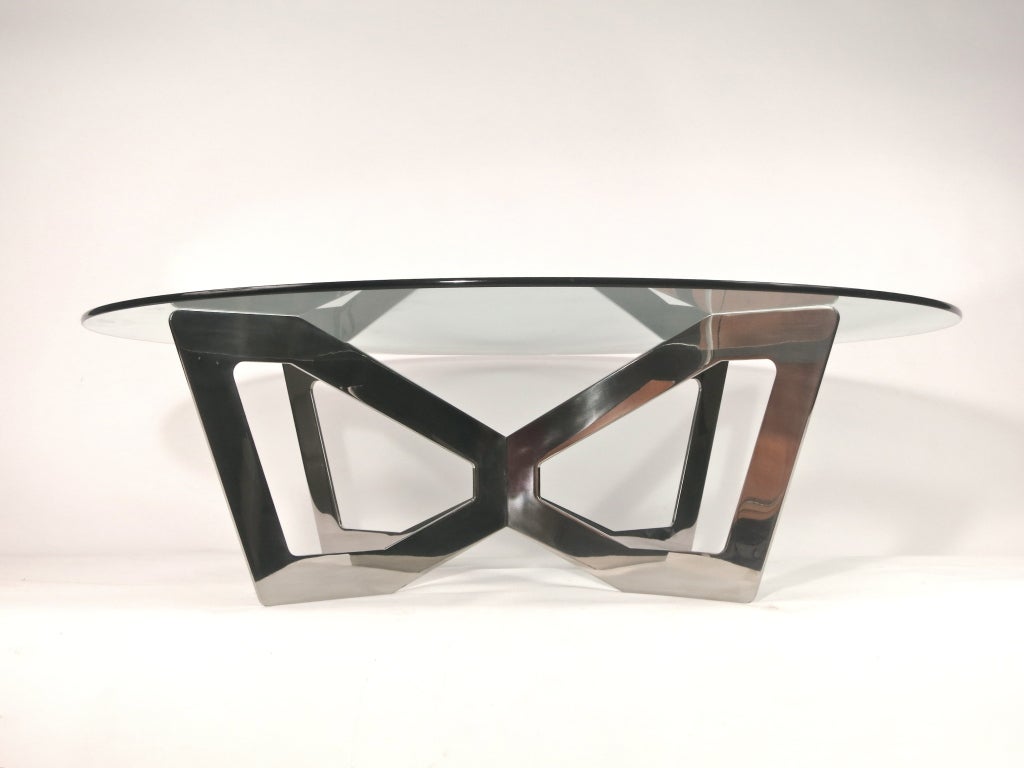 Jonathan Nesci
H1 Coffee table 
United States, 2011
Manufactured by Casati Gallery
mirror polished stainless-steel, glass
16 h x 48 d inches