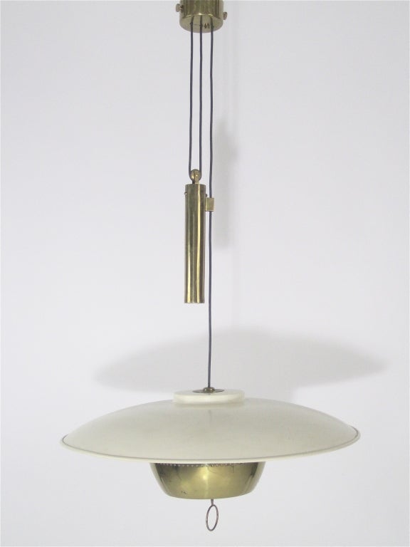 Ceiling lamp mod. A5011 by Gaetano Sciolari for Stilnovo with adjustable drop.
made for Stilnovo 
Itlay 1950ca.