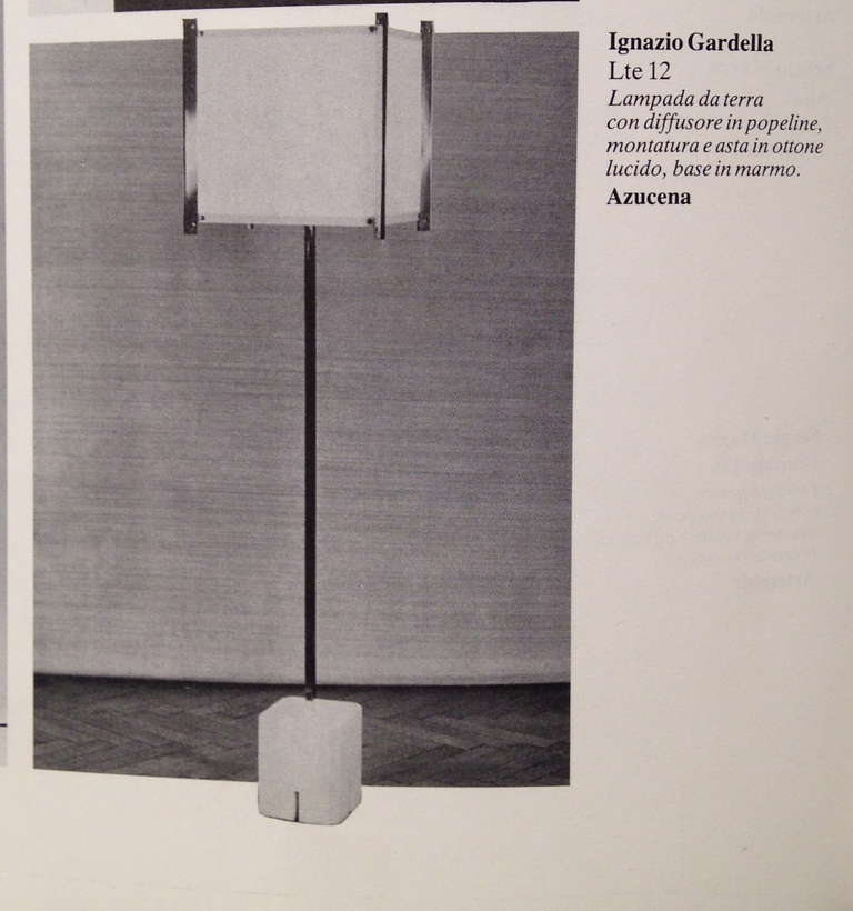 Brass Ignazio Gardella - LP12 Rare Floor Lamp for Azucena 1960 For Sale