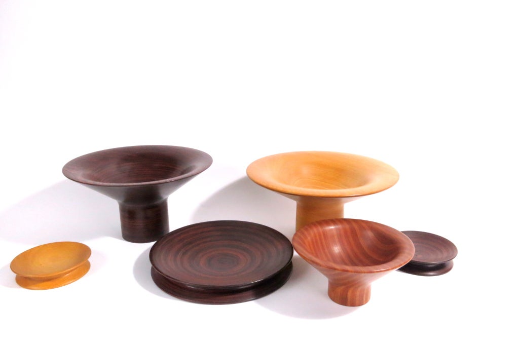 Wood Prototype Bowls by Angelo Mangiarotti For Sale