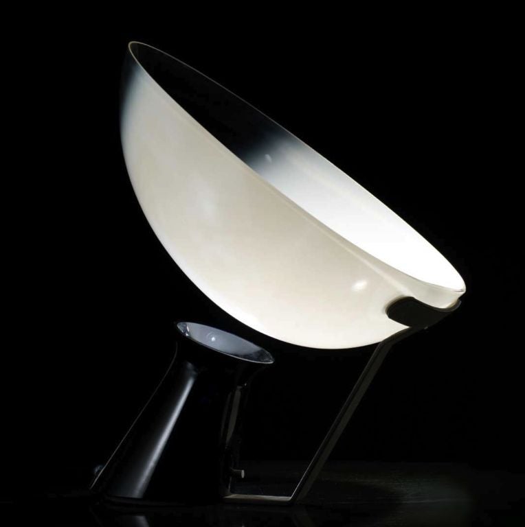 Italian Rare Angelo Mangiarotti AIDA Glass Table Lamp