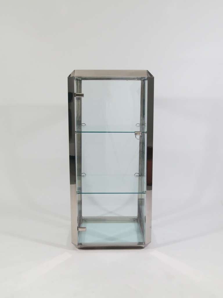 Italian Vittorio Introini Glass Cabinet For Sale