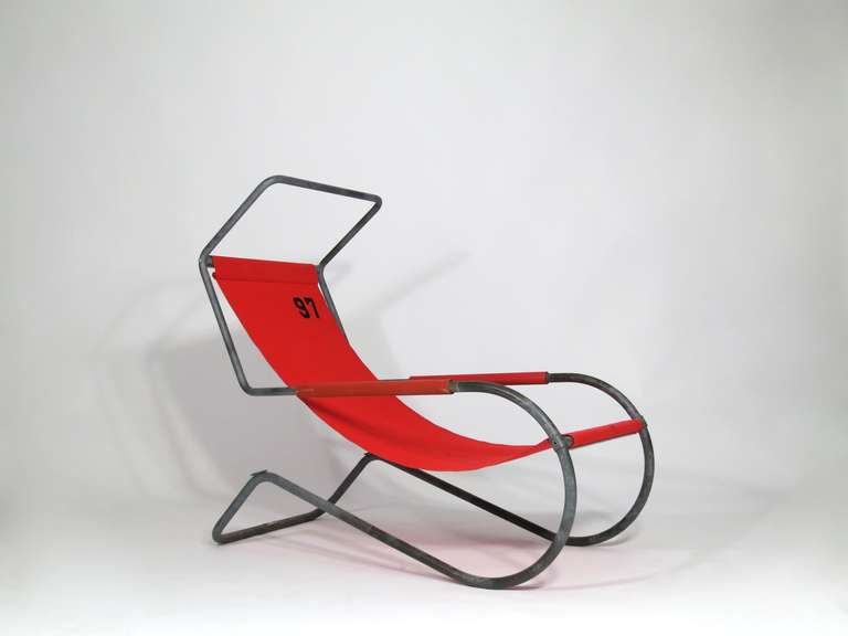 Canvas Battista and Gino Giudici Pair of Deck Chairs