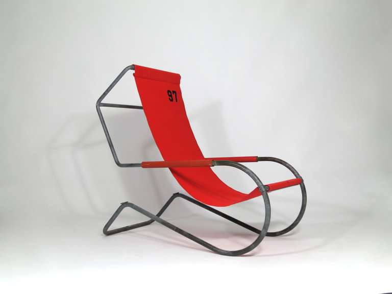 Mid-20th Century Battista and Gino Giudici Pair of Deck Chairs